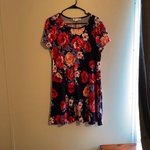 Floral t shirt dress